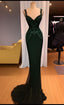 Charming Mermaid Straps Dark Green Sequin Prom Dress Long Prom Dress