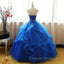 Charming Royal Blue Tulle Prom Gown , Sweet Party Dress