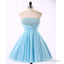 Cheap Chiffon Light Blue Cute Homecoming Dresses