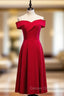 Cheap Satin Burgundy Sleeveless Short Prom Dress