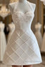 Chic A-Line Satin Halter Short Homecoming Dress 18Th Birthday Outfits