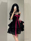 Chic A Line Spaghetti Straps Black Homecoming Dresses Birthday Dress Birthday Outfits