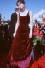 Chic Ball Gown Straps Burgundy Velvet Evening Dress Long Prom Dresses