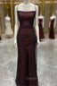 Chic Black and Red Long Cross Back Party Dress, Black and Red Wedding Party Dress