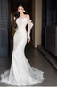 Chic Mermaid Long Wedding Dress Lace Strapless White Bridal Gowns Appliques Sleeveless Bridal Dress