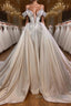 Classic V-Neck Off-the-Shoulder Prom Dress with Beads