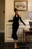 Classy Mermaid Halter Neckline Ruffles Black Velvet Prom Dresses Birthday Outfits Evening Gown