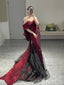 Classy Mermaid Off The Shoulder Burgundy Long Party Dress Sequin Prom Dress
