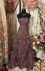 Classy Mermaid Strapless Ruffles Long Evening Dress Prom Dress