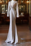 Classy Mermaid V Neckline Long Sleeves Sequin Ruffles Long Evening Dress Prom Dress