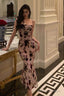 Classy Sheath Spaghetti Straps Floral Backless Prom Dresses Birthday Outfits Party Dress