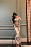 Classy Sheath Spaghetti Straps Floral Prom Dresses Birthday Outfits Evening Gown