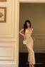 Classy Sheath Spaghetti Straps Satin Flowers Prom Dresses Birthday Outfits