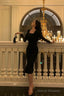 Classy Sheath Square Neckline Black Prom Dresses Birthday Outfits Evening Gown