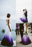 Colored Wedding Dress, Purple And White Wedding Dress, Ombre Wedding Dress Prom Dress