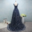 Constellation Style Tulle Navy Starry Prom Dress