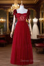 Corset Dotted Tulle Maxi Length Prom Dress