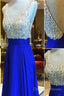 Custom Made A Line V Neck Backless Floor Length Royal Blue Prom Dress, Blue Formal Dress, Blue Bridesmaid Dress
