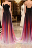 Custom Made Open Back Ombre Colorful Chiffon Prom Dress, Backless Evening Dress