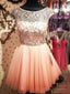 Custom Made Round Neck Pink Short Prom Dress, Short Graduation Dress, Short Homecoming Dress