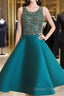 Custom Made Round Neck Sequin Short Green Prom Dress, Homecoming Dress