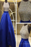Custom Made Royal Blue Round Neck Sleeveless Prom Dress, Blue Formal Dress