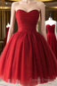 Custom Made Short Burgundy Prom Dress, Burgundy Bridesmaid Dress, Graduation/Homecoming Dress