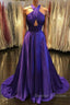 Custom Made Unique Backless Purple Satin Long Prom Dress, Backless Purple Formal Dress, Purple Evening Dress