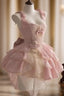 Cute Ball Gown Straps Sleeveless Short Pink Birthday Dress Birthday Outfits