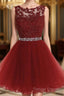 Cute Lace Short Prom Dress, Lace Homecoming Dress