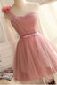 Cute Pink Sweetheart Tulle Homecoming Dresses,Sleeveless A-Line Short Homecoming Dresses