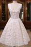 Cute Short Lace Prom Dress, Short Lace Graduation Homecoming Dress