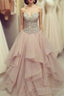 Cute Sweetheart Neck Sequin Chiffon Long Prom Dress, Evening Dress