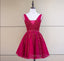 Cute Tulle V-neckline Beaded Short Prom Dress, Homecoming Dress 2026