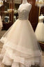 Cute White Tulle Long Prom Dress, White Formal Dress