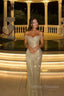 Dazzling Off-The-Shoulder Mermaid Prom Dresses Column Long With Pleats
