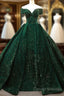 Deep Green Long Quinceanera Dress Sweet 16 Prom Dress Pageant Dress