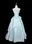 Dreamy Mint Light Blue A-Line Strapless Satin Prom Dress Evening Dress
