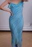 Elegant Blue Mermaid Chiffon Long Prom Dress Evening Dress