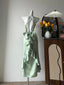 Elegant Green Slim Fit Halter Backless Ruffle Satin Prom Dress Evening Dress
