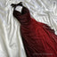 Elegant Halter Straps Ombre Burgundy Long Chiffon Prom Dress