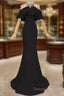 Elegant Mermaid Black Long Prom Dress Formal Evening Dress
