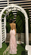 Elegant Mermaid Pink Lace Prom Dress Formal Evening Dress