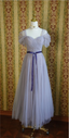 Elegant Purple A-Line Puff Sleeve Tulle Long Prom Dress Evening Dress Bridesmaid Dress