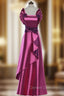 Elegant Rose Satin Flower Mother Of The Bride Dress With Jacket
