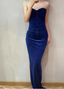 Elegant Sexy Royal Blue Sweetheart Neck Velvet Long Prom Dress Evening Dress