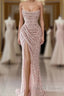 Elegant Strapless Mermaid Sequins Prom Dress Birthday Outfits