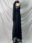 Elegant Vintage Black Mermaid Thin Strap Embroidered Chiffon Long Prom Dress Evening Dress