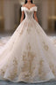 Embroidered Off-The-Shoulder Wedding Dress