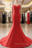 Evening Dress Red Elegant Floor-length Party Prom Dress With Bow